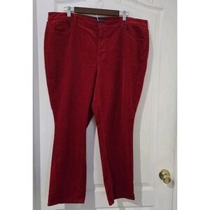 Talbots Red Corduroy Pants 18 WP Petite Holiday Party Valentine